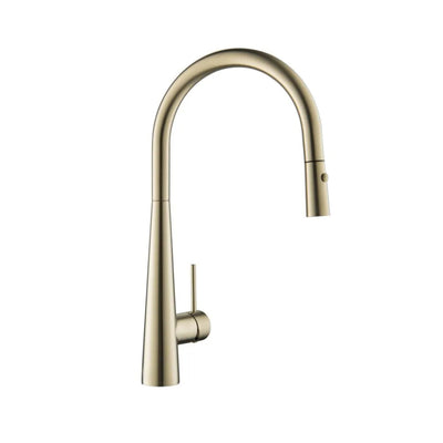 VITO ROUND POT PULL-OUT KITCHEN SINK MIXER BRUSHED GOLD