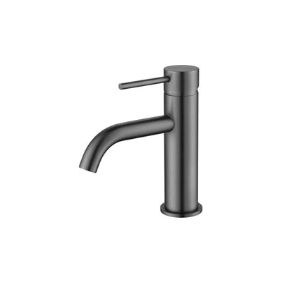 VITO BASIN MIXER WITH CURVED SPOUT GUN METAL