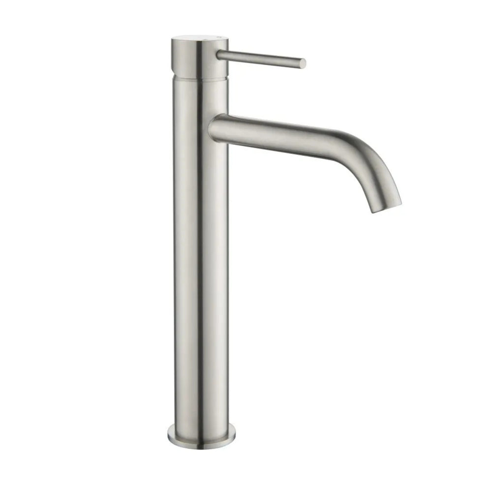 VITO TALL BASIN MIXER WITH CURVED SPOUT BRUSHED NICKEL