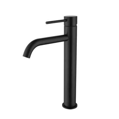 VITO TALL BASIN MIXER WITH CURVED SPOUT MATTE BLACK