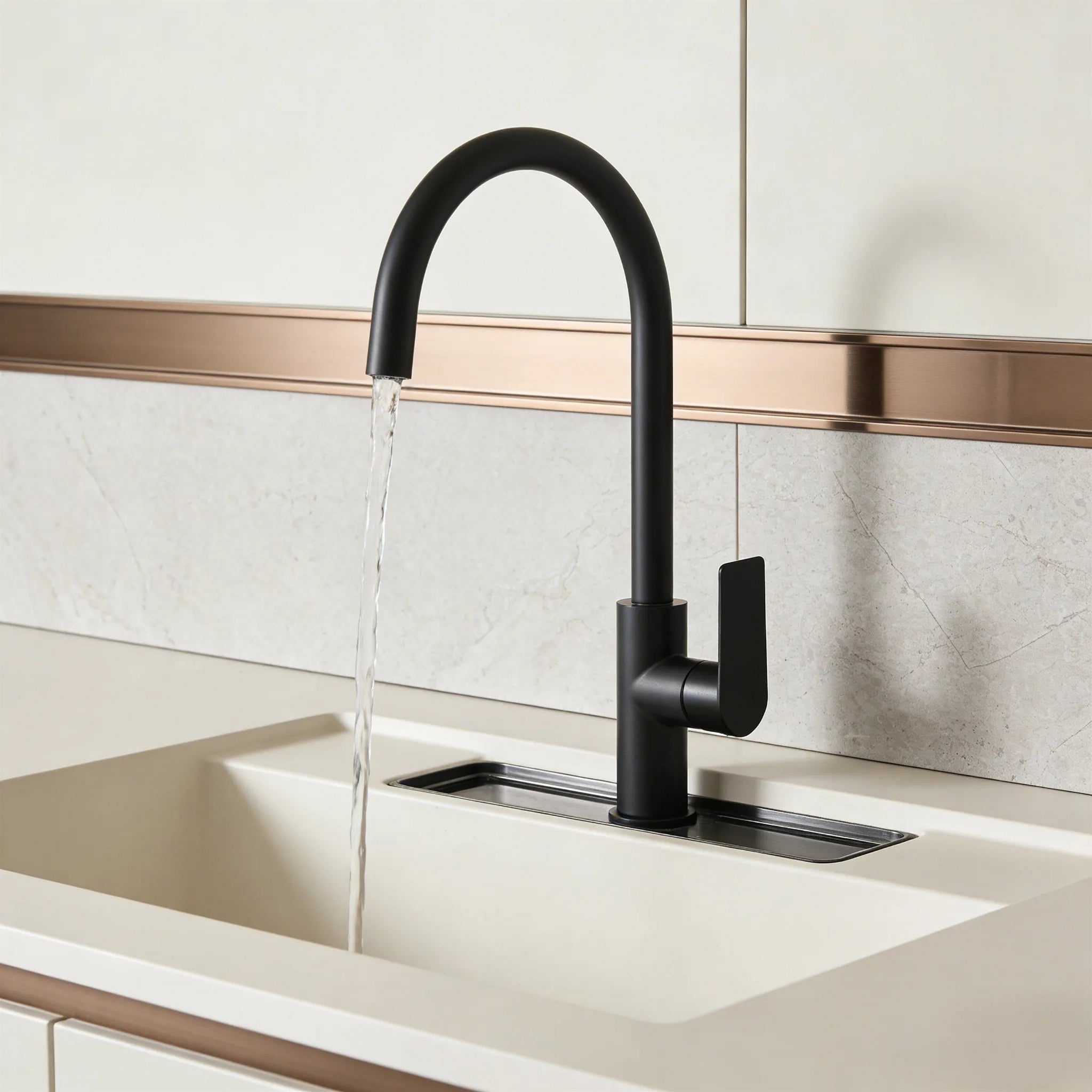 VITO KITCHEN SINK MIXER 377MM MATTE BLACK