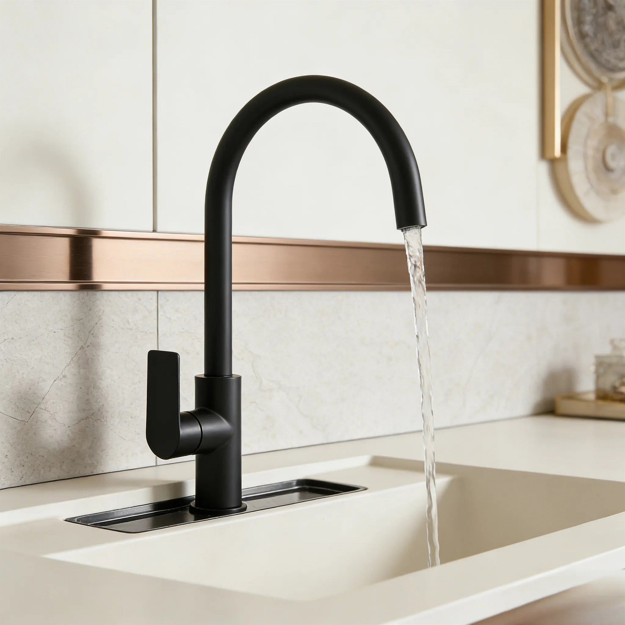 VITO KITCHEN SINK MIXER 377MM MATTE BLACK