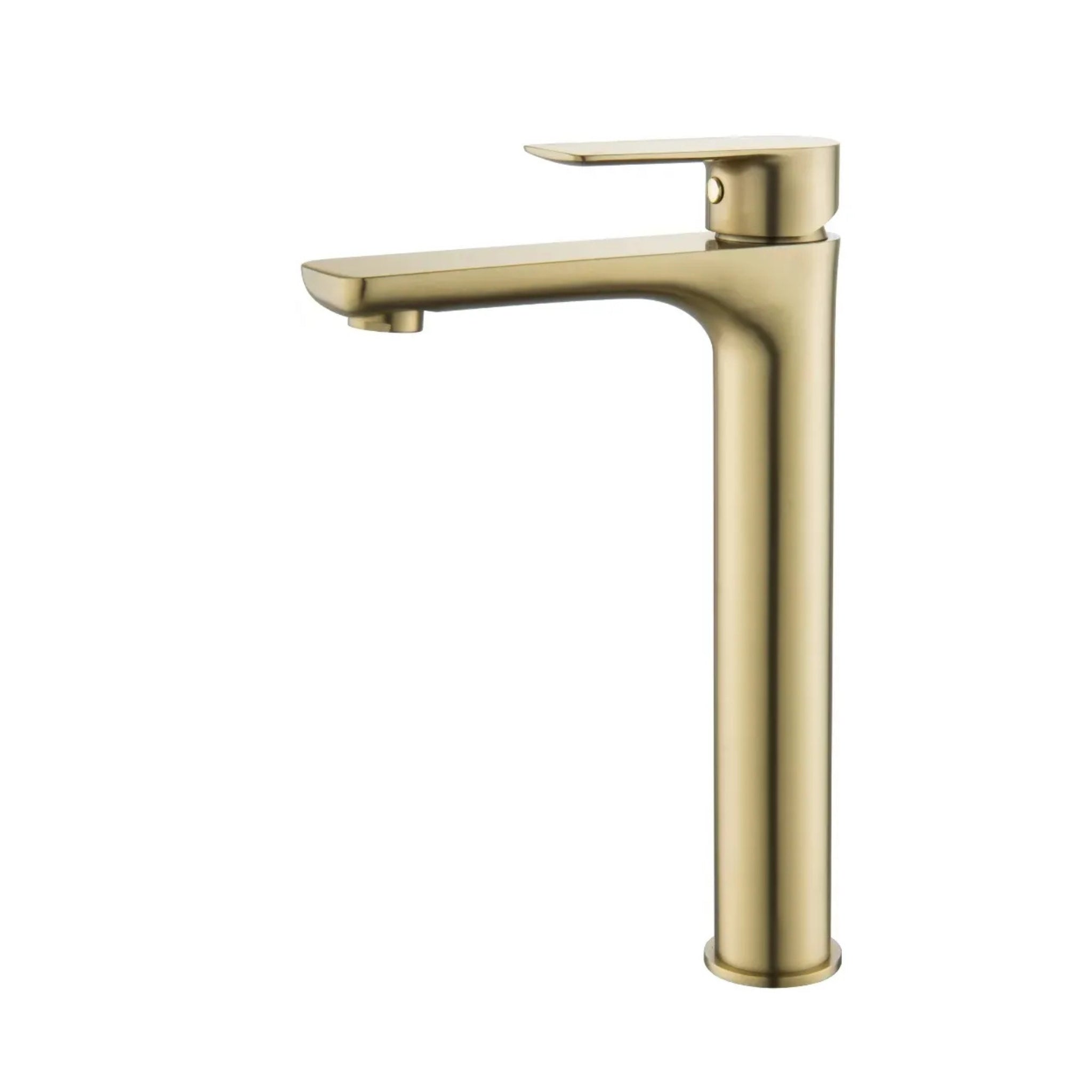 VITO TALL BASIN MIXER WITH FLAT SPOUT BRUSHED GOLD