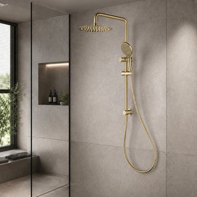 VITO TWIN SHOWER ON RAIL BRUSHED GOLD