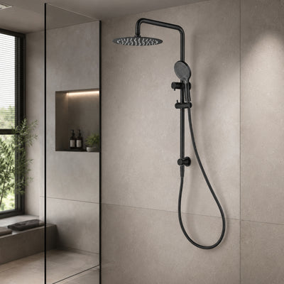 VITO TWIN SHOWER ON RAIL MATTE BLACK