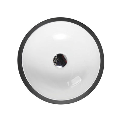 MERCIO TRIER ROUND ABOVE COUNTER BASIN WHITE WITH GUNMETAL 400MM