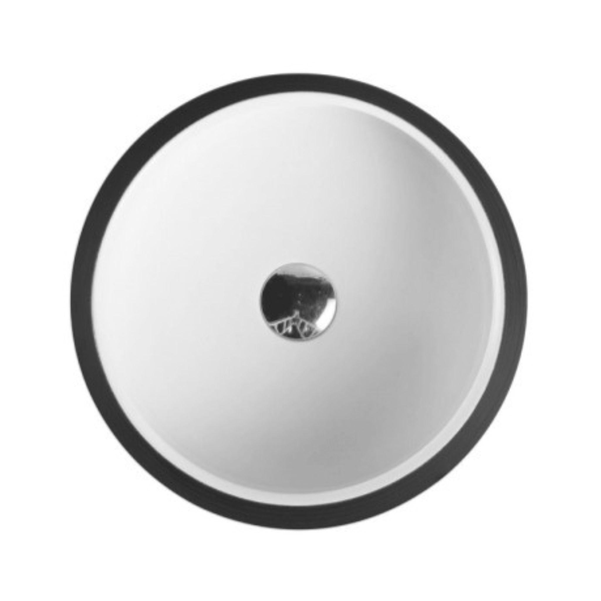 MERCIO TRIER ROUND ABOVE COUNTER BASIN WHITE WITH ART MATTE BLACK 410MM