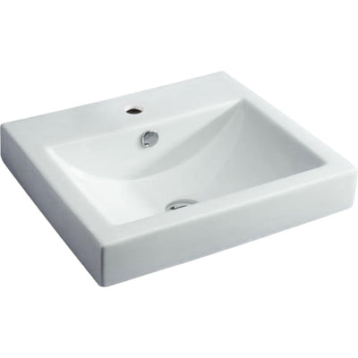FIENZA LOW PROFILE SEMI-INSET BASIN GLOSS WHITE 500MM
