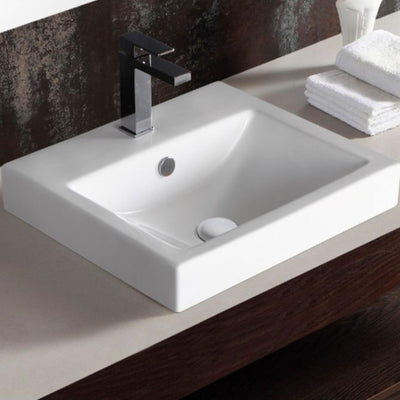 FIENZA LOW PROFILE SEMI-INSET BASIN GLOSS WHITE 500MM