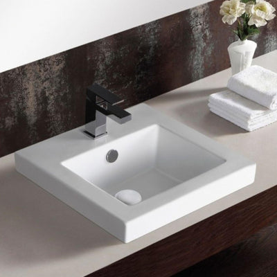FIENZA ALISON SEMI-INSET BASIN GLOSS WHITE 405MM