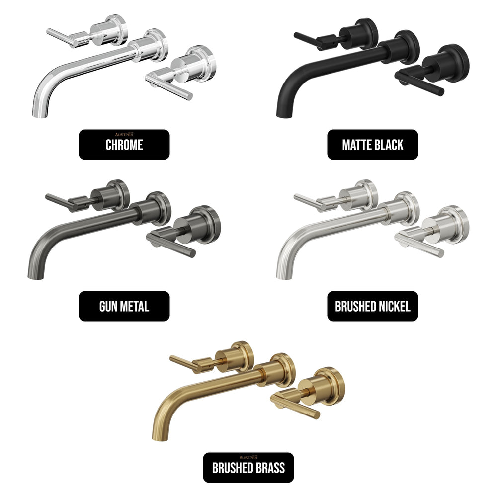 LINSOL TRE LEVER HANDLE BATH SET 205MM GUN METAL
