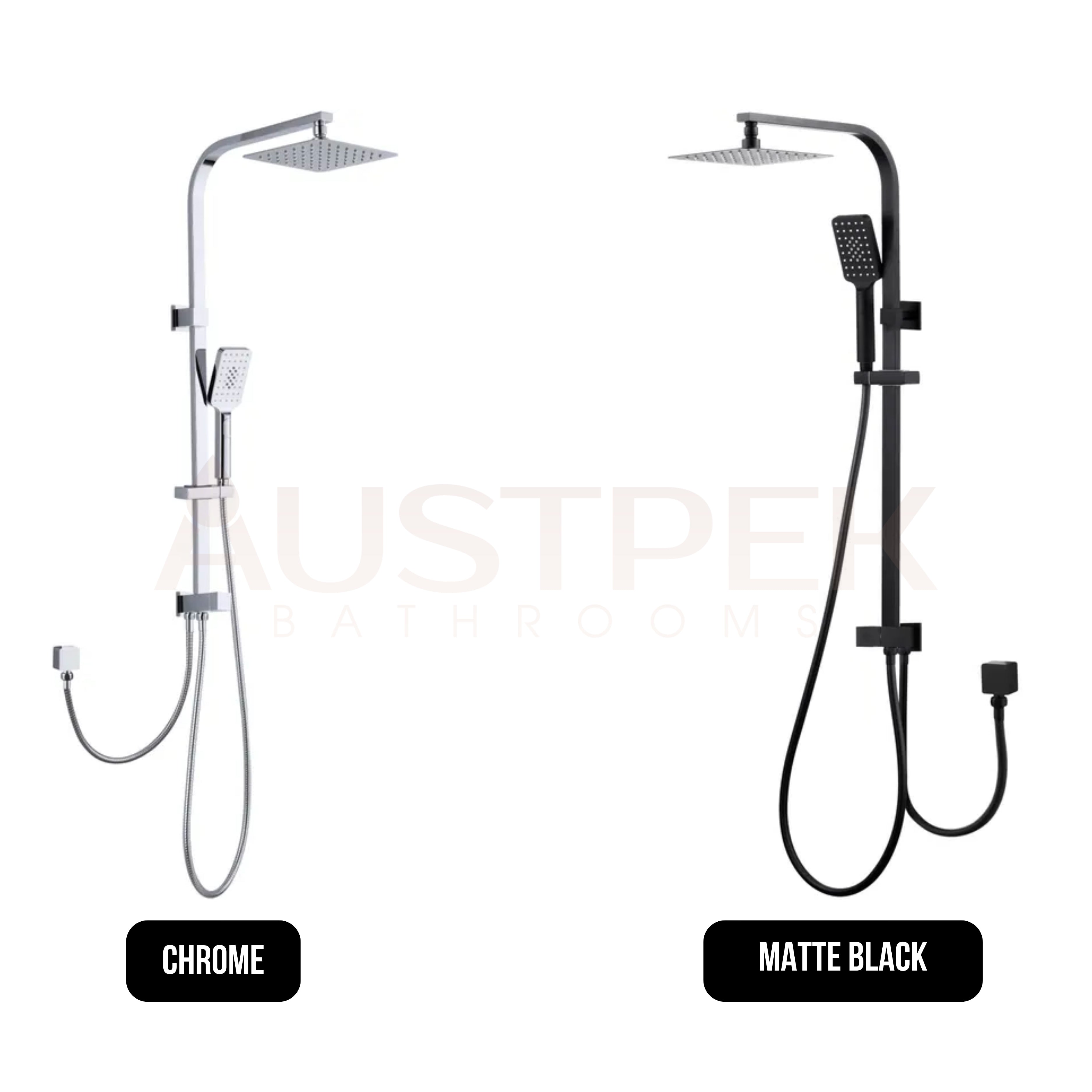 INSPIRE TARAN SHOWER DUAL HOSE SQ BLACK