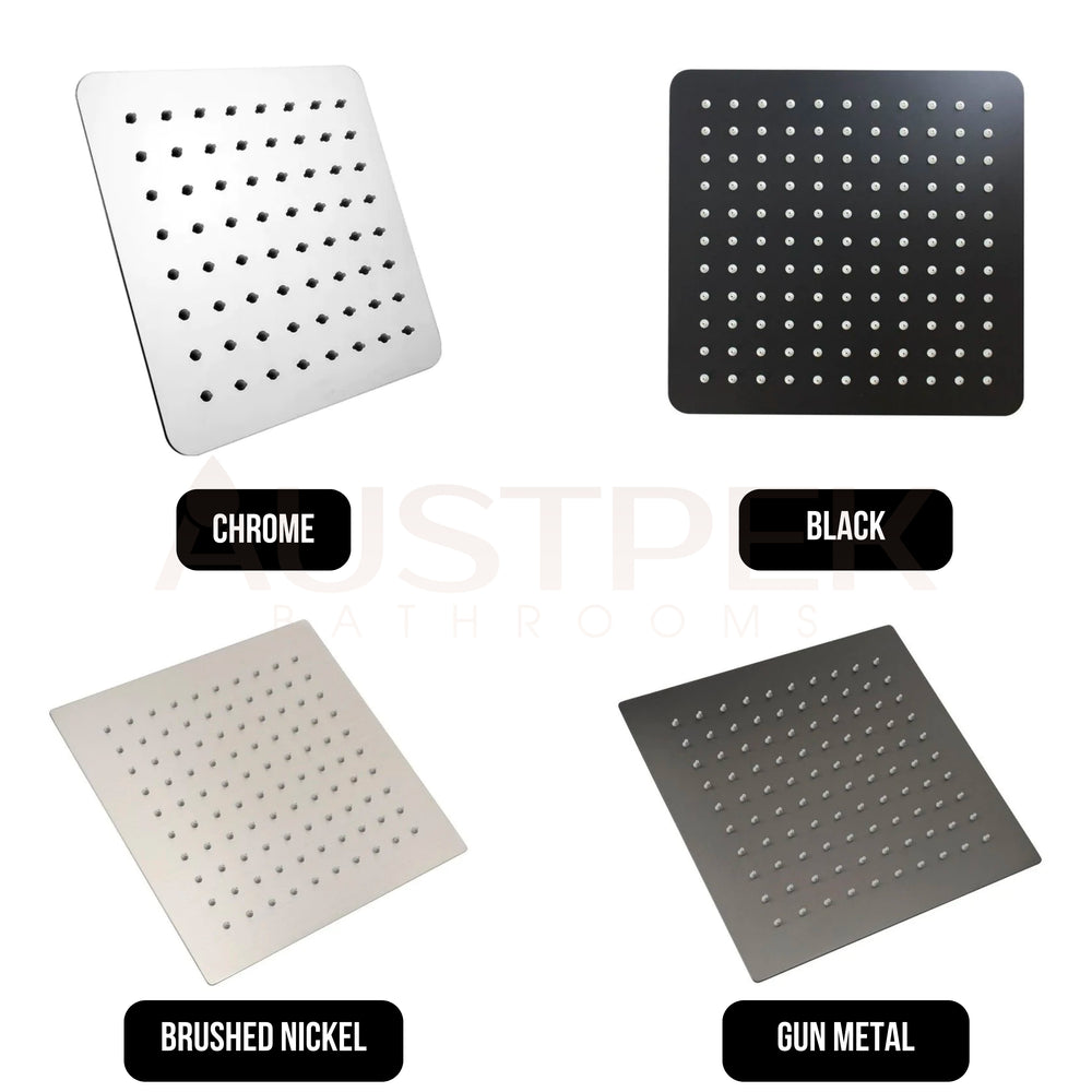 INSPIRE TARAN STAINLESS SHOWER HEAD SQUARE 250MM GUN METAL