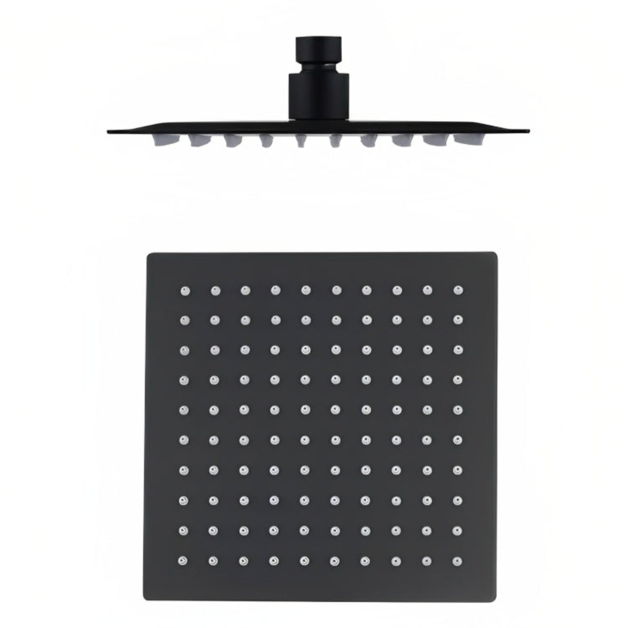 INSPIRE TARAN TWIN SHOWER ON RAIL WITH SINGLE HOSE TOP INLET 250MM MATTE BLACK
