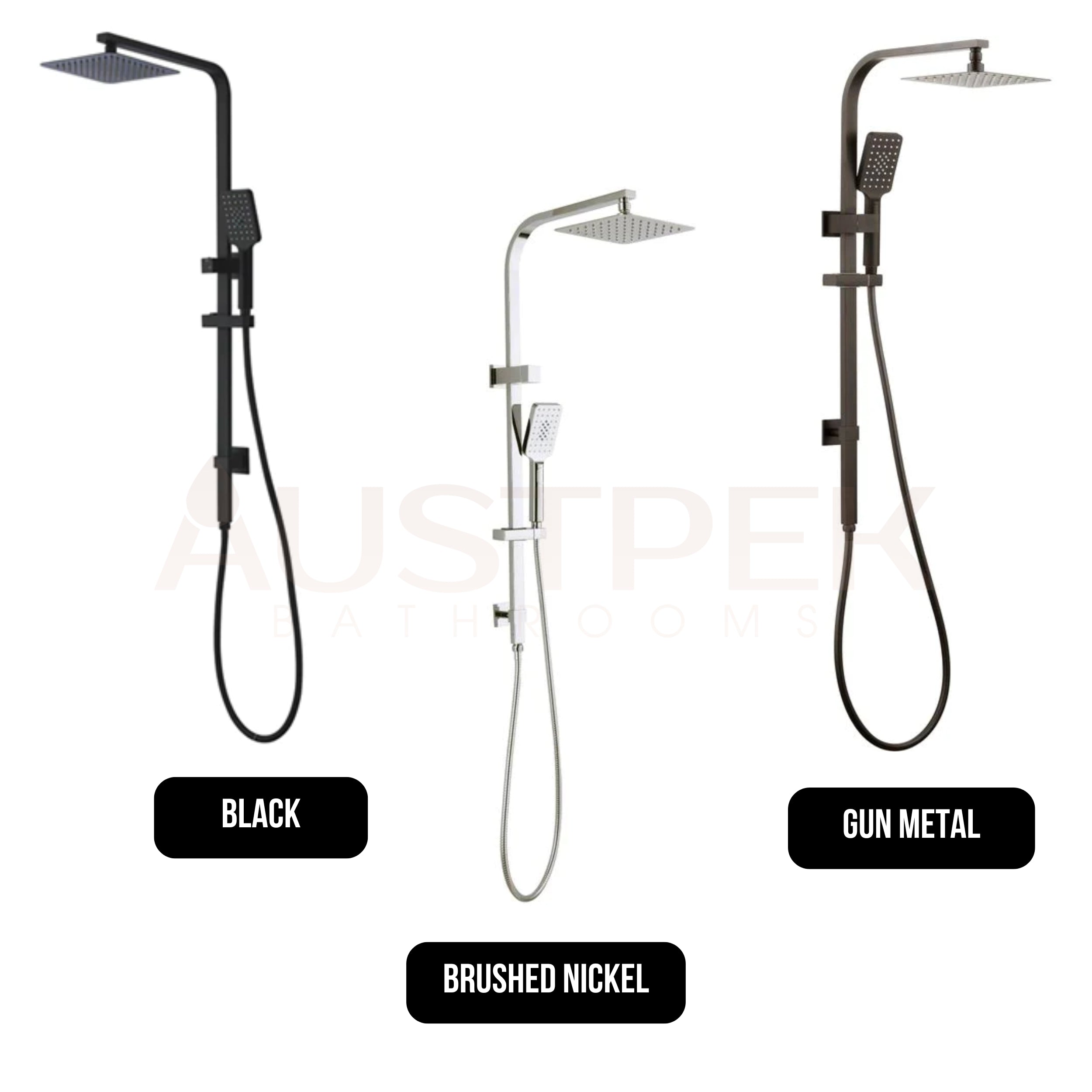 INSPIRE TARAN TWIN SHOWER ON RAIL TOP INLET 890MM BRUSHED GOLD