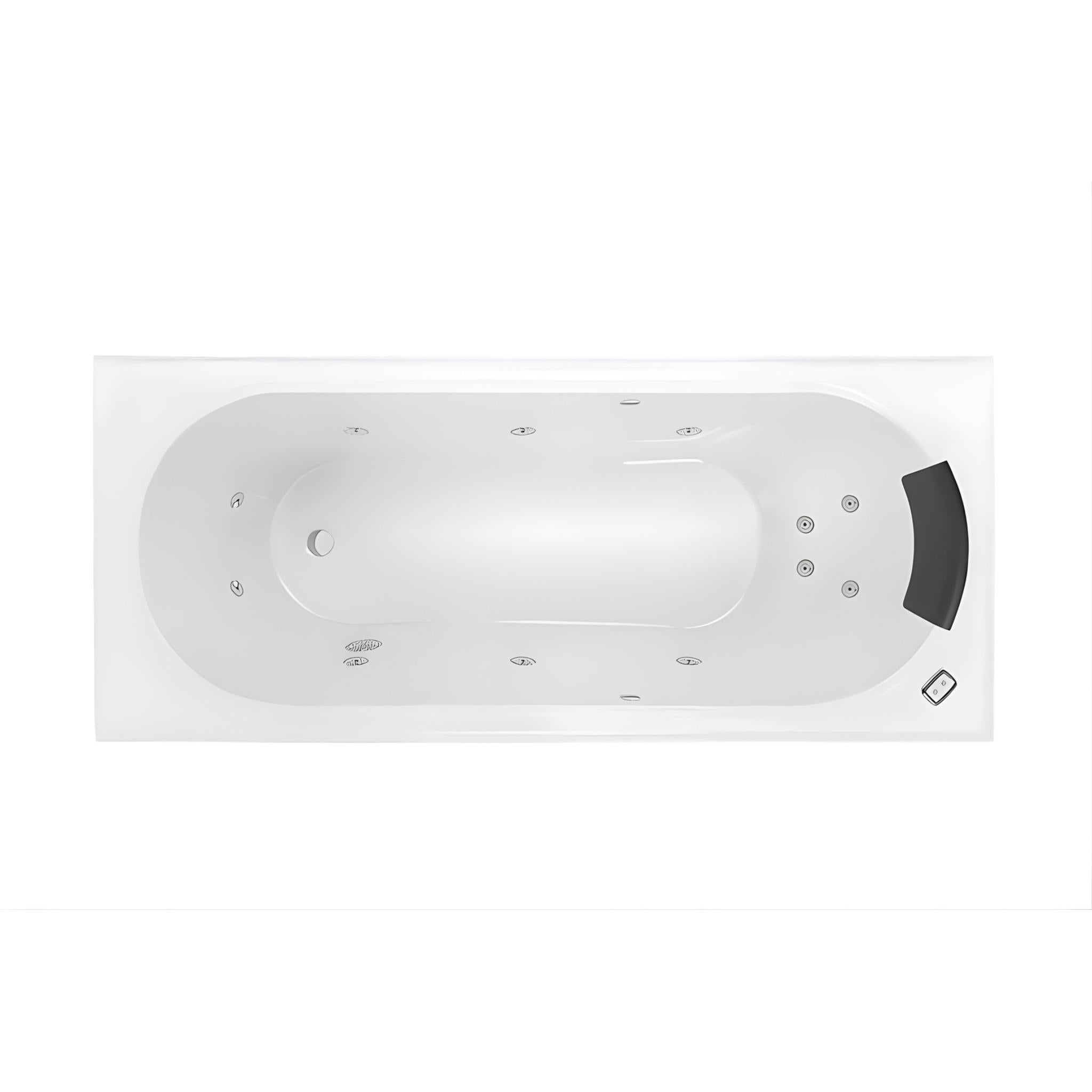 DECINA TURIN INSET CONTOUR SPA BATH GLOSS WHITE (AVAILABLE IN 1520MM, 1665MM AND 1790MM) WITH 12-JETS