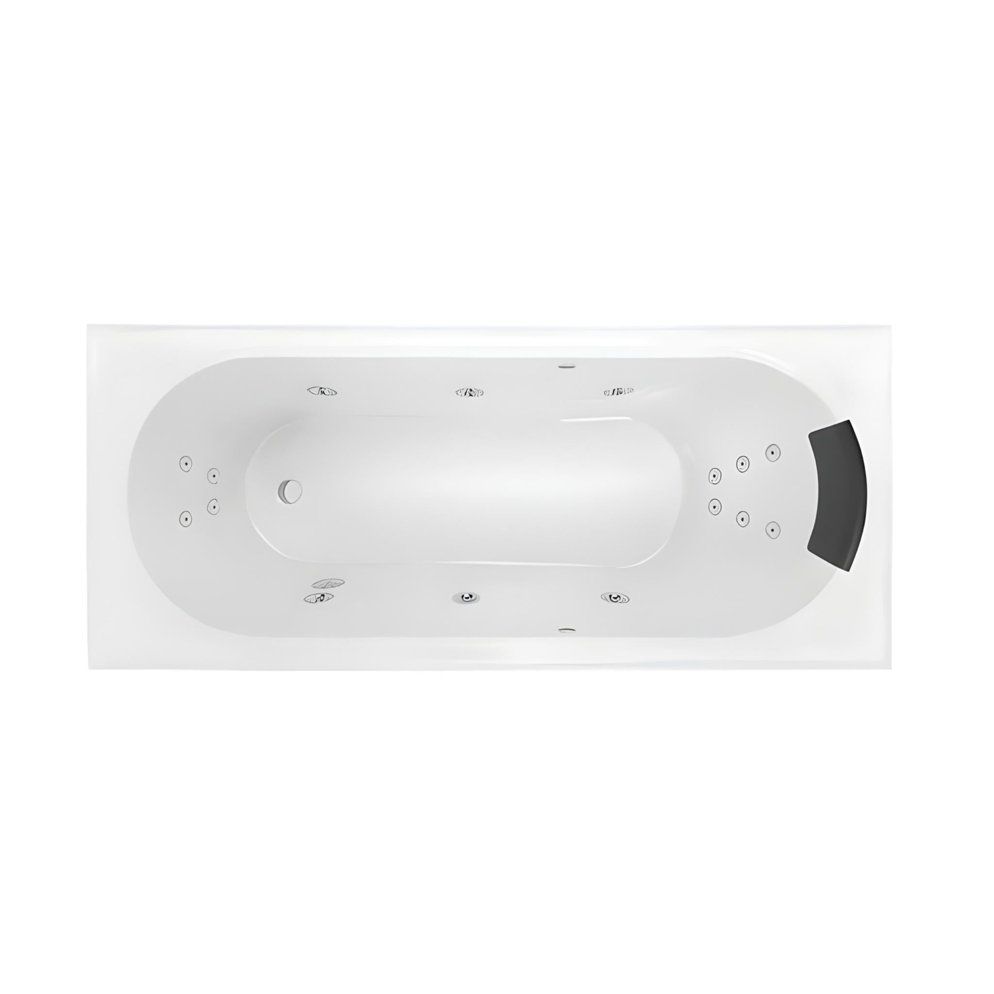 DECINA TURIN INSET DOLCE VITA SPA BATH GLOSS WHITE (AVAILABLE IN 1665MM AND 1790MM) WITH 16-JETS