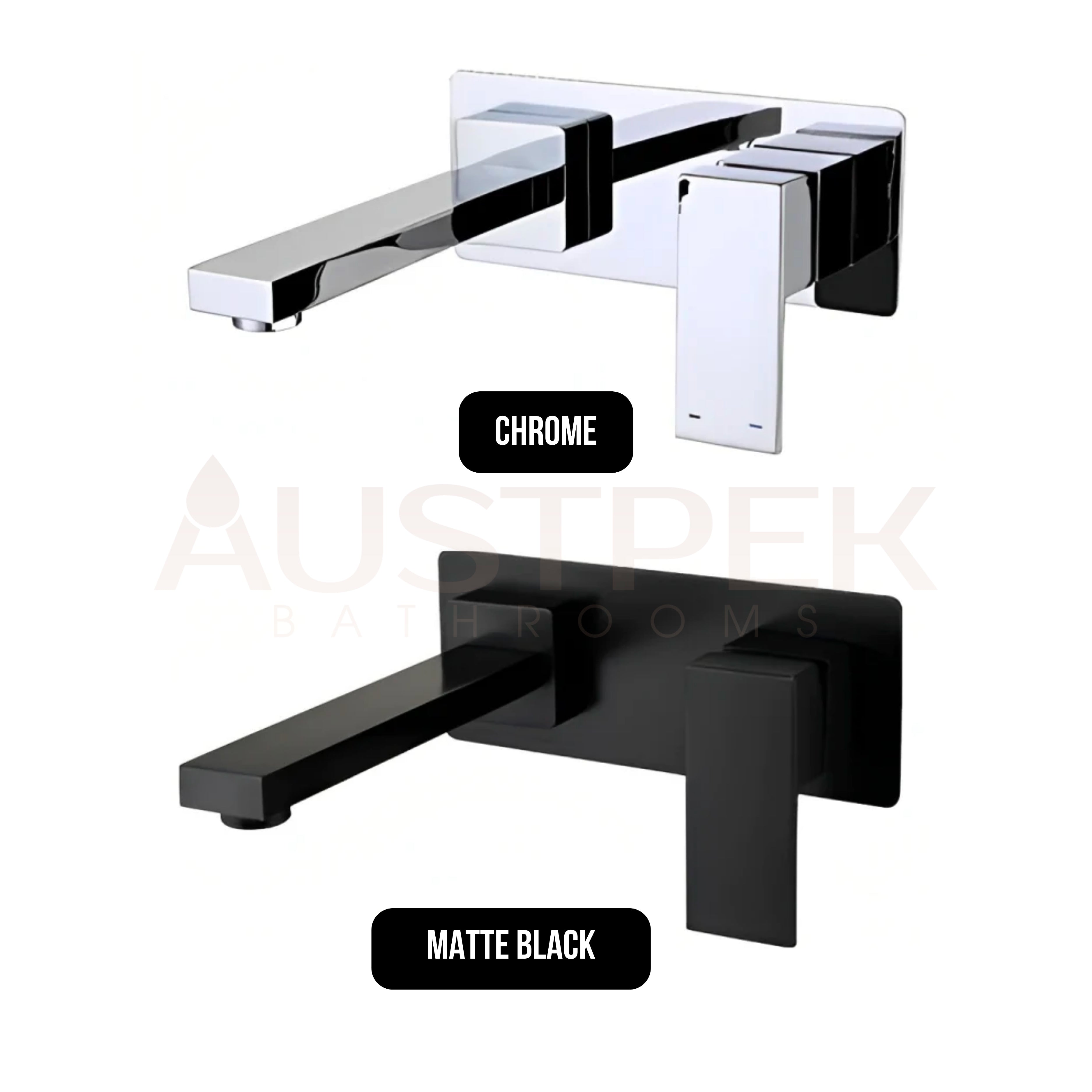 INSPIRE TARAN WALL BASIN MIXER 200MM MATTE BLACK