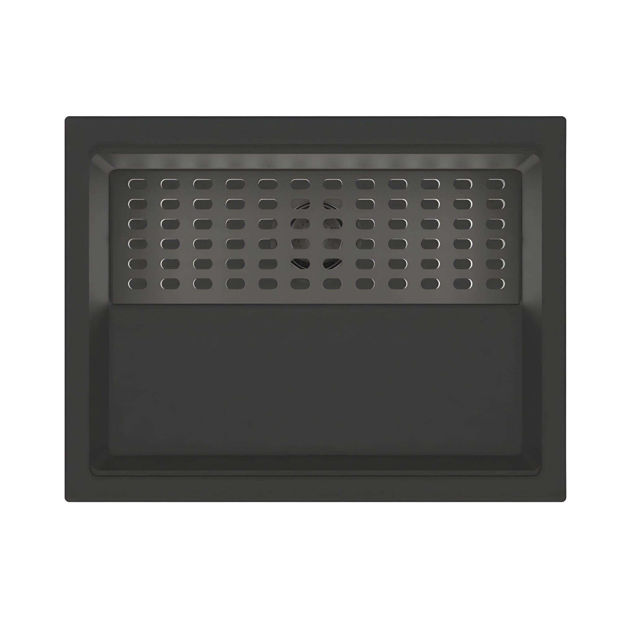 AQUAPERLA CARYSIL HARMONY BIG BOWL SINGLE GRANITE KITCHEN SINK WITH BOTTOM GRID AND COLANDER BLACK 610MM