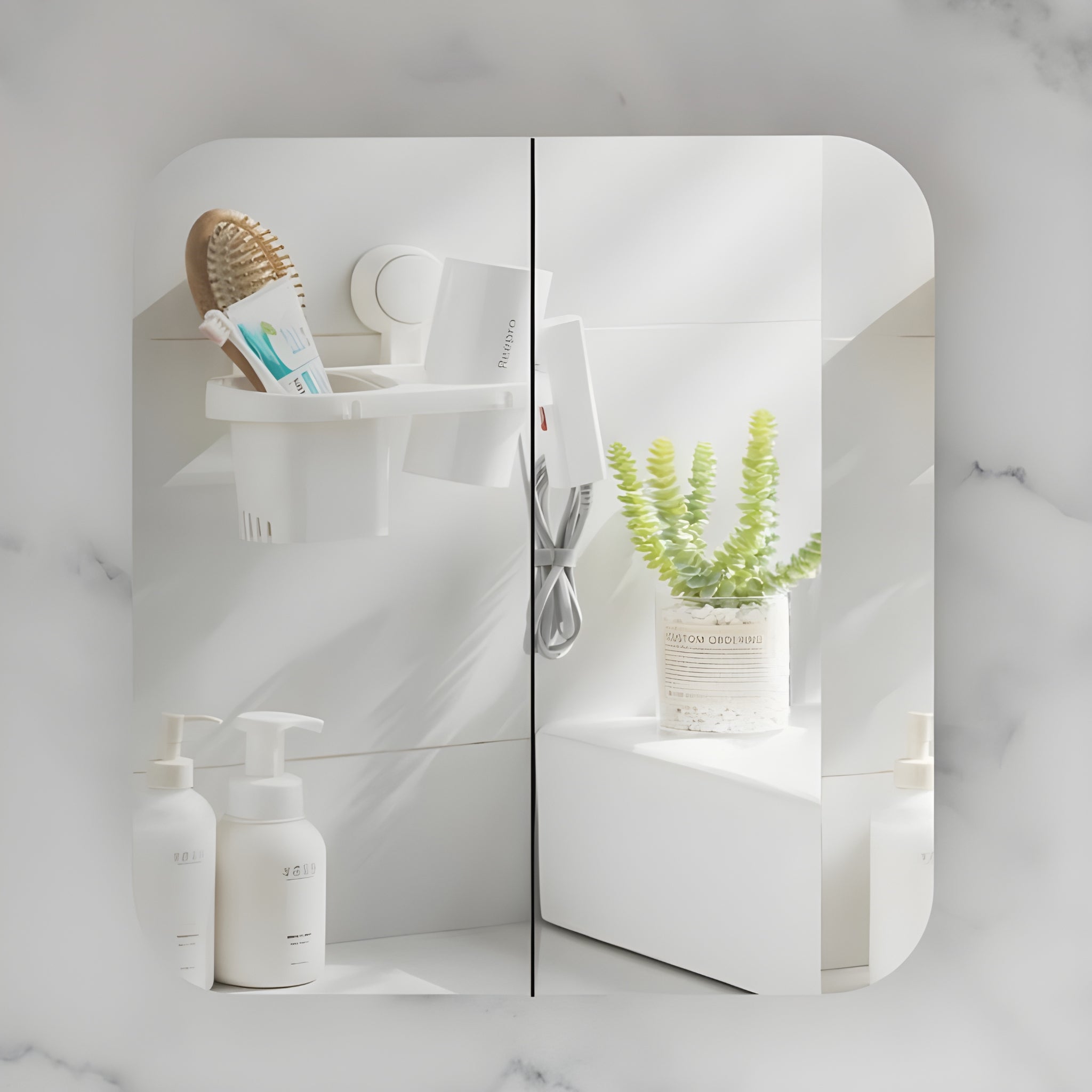 AQUAPERLA CARYSIL GRAND MATTE WHITE SHAVING CABINET 750X800MM
