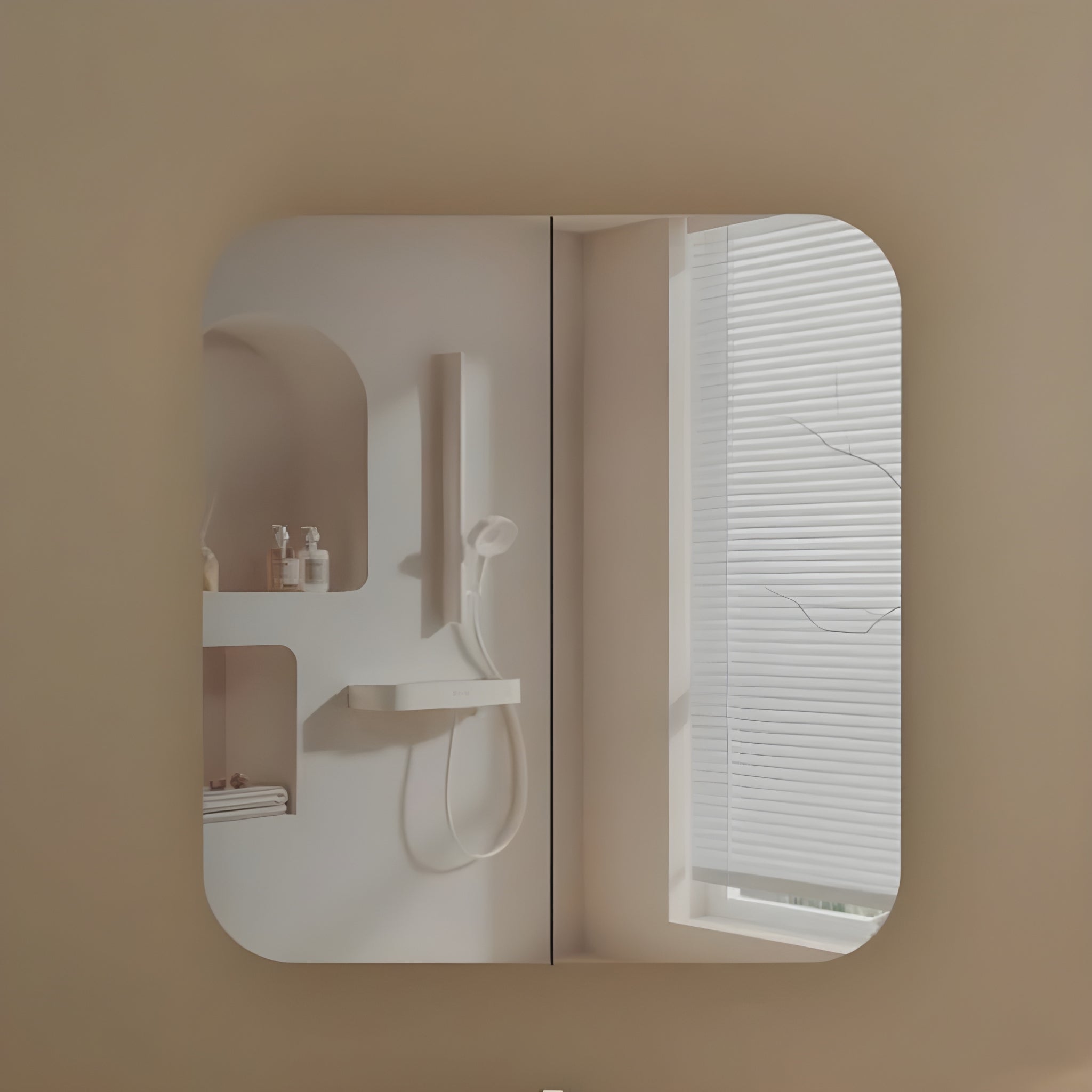 AQUAPERLA CARYSIL GRAND WALNUT SHAVING CABINET 750X800MM