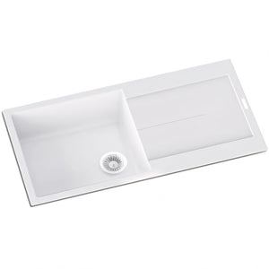 AQUAPERLA  TOP MOUNT SINGLE BOWL SINK WHITE GRANITE 1000MM