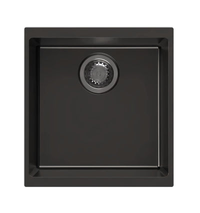 AQUAPERLA CARYSIL SINGLE BOWL SINK BLACK GRANITE 430MM