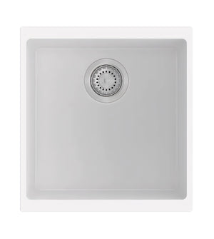 AQUAPERLA  SINGLE BOWL UNDERMOUNT SINK WHITE 430MM