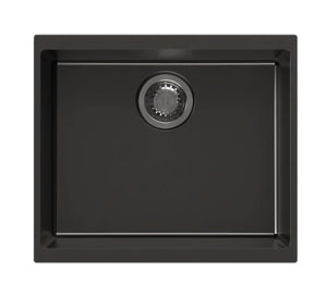 AQUAPERLA  SINGLE BOWL SINK BLACK GRANITE 530MM