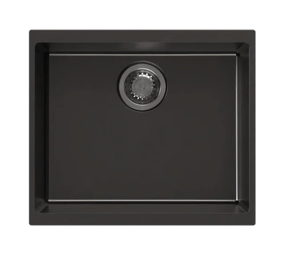 AQUAPERLA CARYSIL SINGLE BOWL SINK BLACK GRANITE 530MM