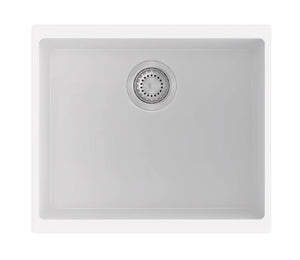 AQUAPERLA  SINGLE BOWL SINK WHITE GRANITE 530MM