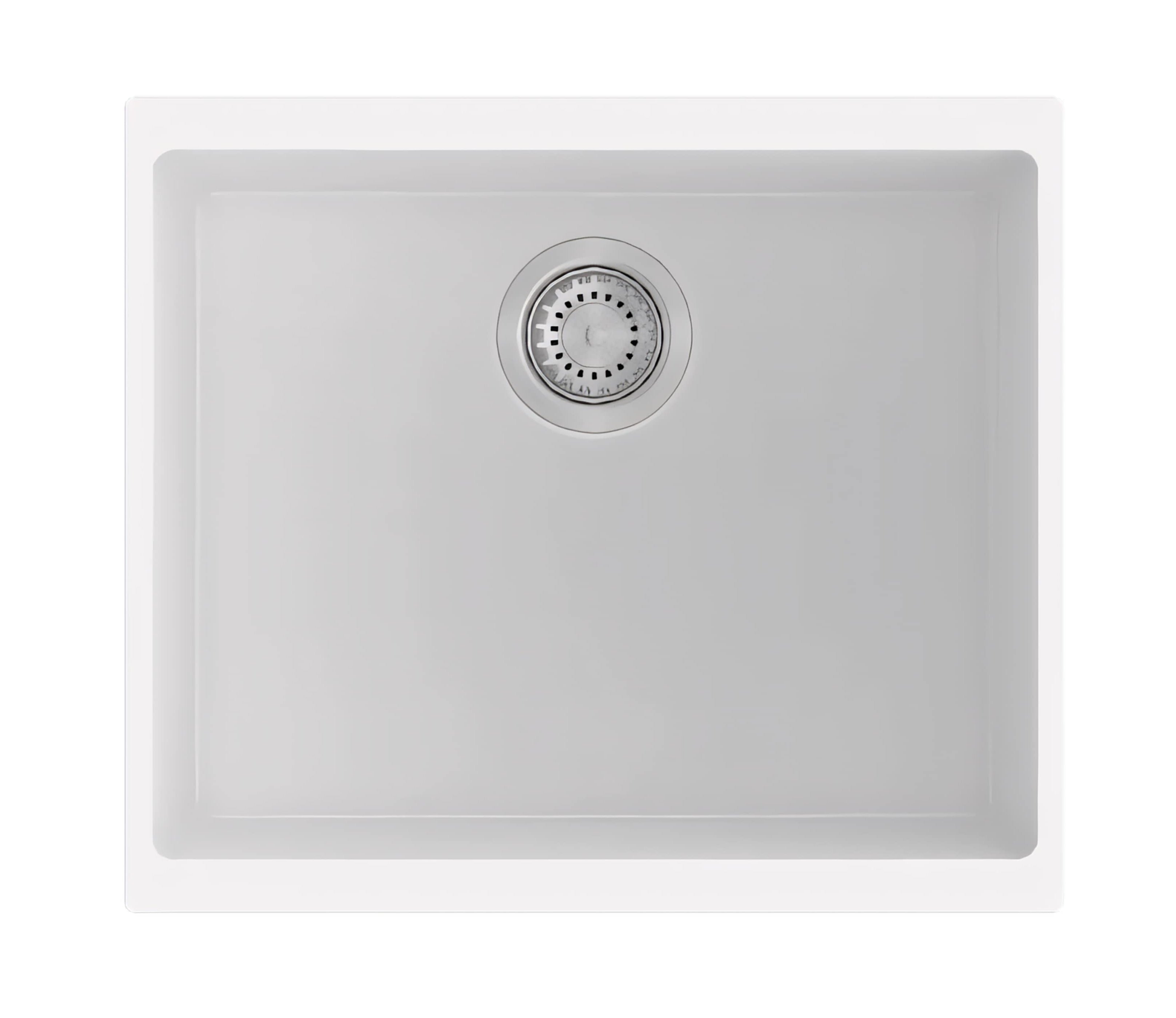 AQUAPERLA CARYSIL SINGLE BOWL SINK WHITE GRANITE 530MM