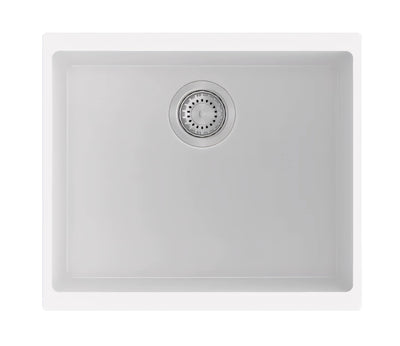 AQUAPERLA CARYSIL SINGLE BOWL SINK WHITE GRANITE 530MM