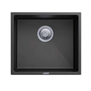 AQUAPERLA  SINGLE BOWL GRANITE STONE KITCHEN SINK BLACK 457MM
