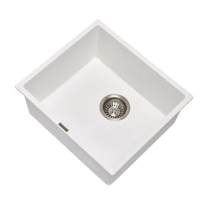 AQUAPERLA  SINGLE BOWL GRANITE STONE KITCHEN SINK WHITE 457MM