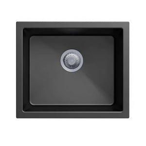 AQUAPERLA  SINGLE BOWL GRANITE KITCHEN SINK BLACK 533MM