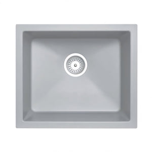 AQUAPERLA  SINGLE BOWL GRANITE KITCHEN SINK CONCRETE GREY 533MM