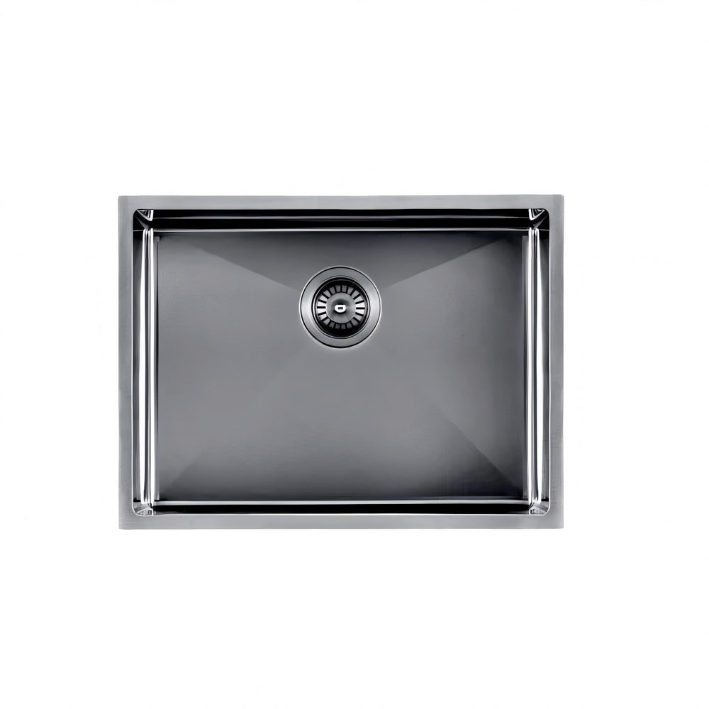 AQUAPERLA T304 HANDMADE SINGLE BOWL LAUNDRY SINK GUN METAL GREY 600MM