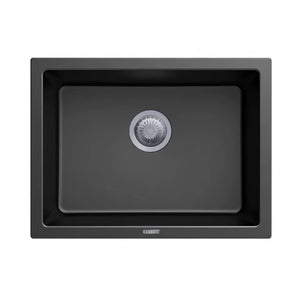 AQUAPERLA  SINGLE BIG BOWL GRANITE KITCHEN SINK BLACK 610MM