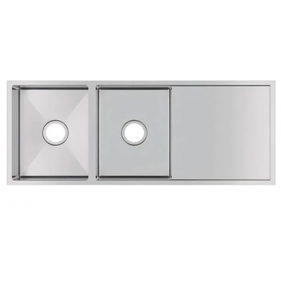 AQUAPERLA T304 UNDERMOUNT DOUBLE BOWL SINK STAINLESS STEEL 1160MM