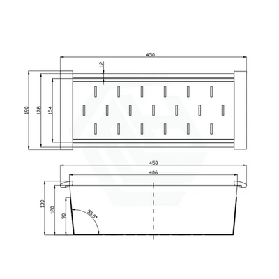 AQUAPERLA STAINLESS KITCHEN SINK COLANDER BRUSHED BRASS 450MM