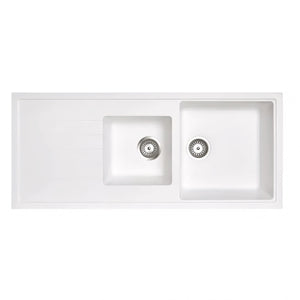 AQUAPERLA  1.5 BOWL DRAINER BOARD GRANITE STONE SINK WHITE 1160MM
