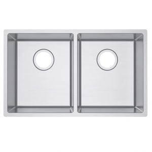 AQUAPERLA T304 HANDMADE DOUBLE BOWL KITCHEN SINK STAINLESS STEEL 740MM