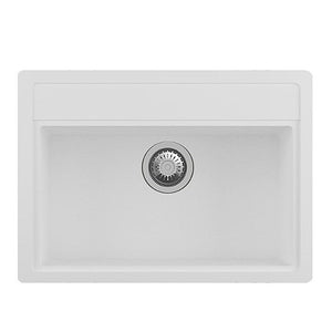 AQUAPERLA SINGLE BOWL KITCHEN SINK WHITE GRANITE 680MM