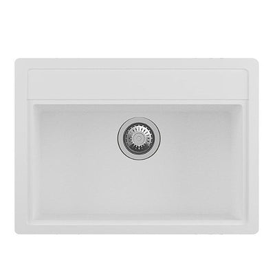 AQUAPERLA SINGLE BOWL KITCHEN SINK WHITE GRANITE 680MM