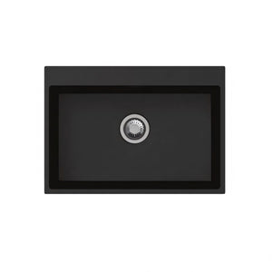 AQUAPERLA  SINGLE BOWL KITCHEN SINK BLACK 680MM