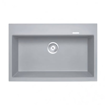 AQUAPERLA CARYSIL SINGLE BOWL GRANITE STONE KITCHEN SINK CONCRETE GREY 780MM