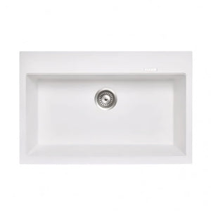 AQUAPERLA  SINGLE BOWL GRANITE STONE KITCHEN SINK WHITE 780MM