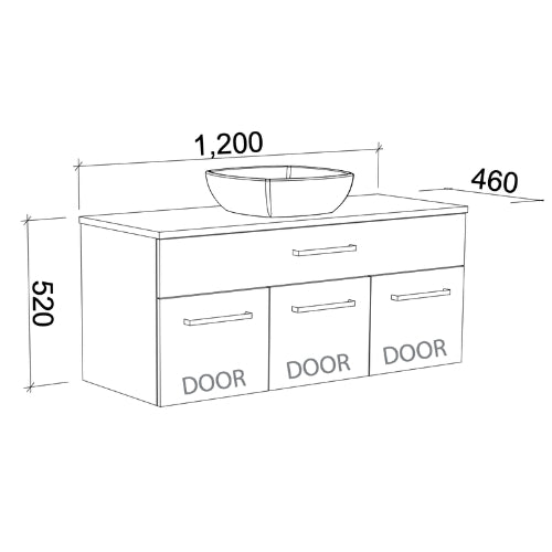 TIMBERLINE TAYLOR CUSTOM WALL HUNG VANITY (ALL SIZING)