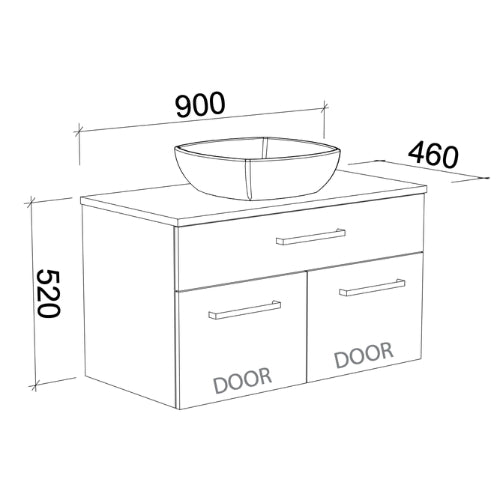 TIMBERLINE TAYLOR CUSTOM WALL HUNG VANITY (ALL SIZING)